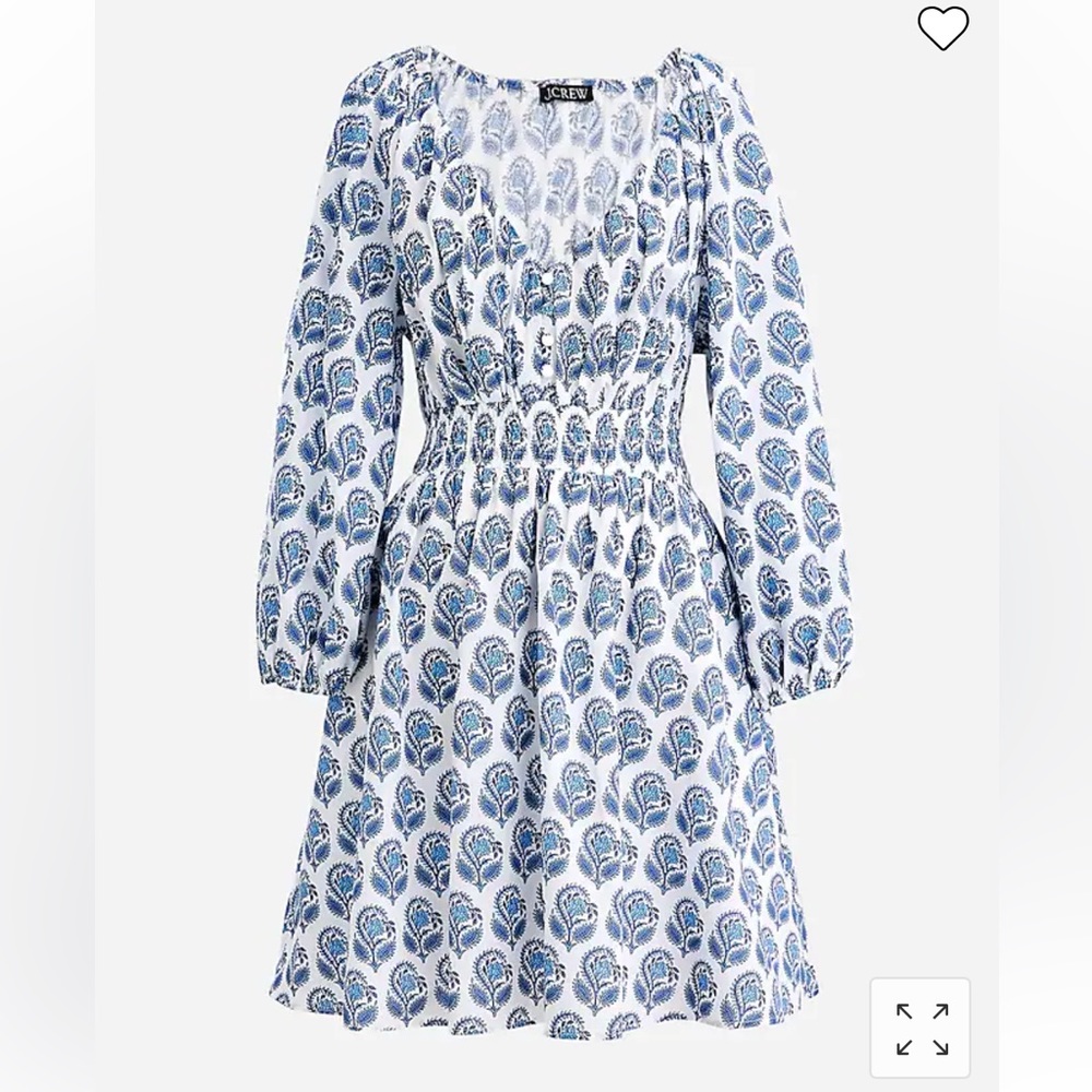 NWT J.Crew V-neck mini dress in bouquet block print M